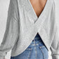 Crossover Backless Long Sleeve Knit Top