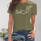 Full Size SMILE Round Neck Short Sleeve T-Shirt