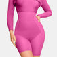 Basic Bae Full Size Built-In Shapewear Square Neck Long Sleeve Dress