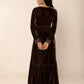 Lace Detail V-Neck Long Sleeve Maxi Dress