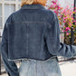 Button Up Long Sleeve Denim Jacket with Pockets