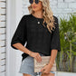 Openwork Round Neck Knit Top