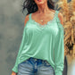 Lace Detail Cold Shoulder Long Sleeve T-Shirt
