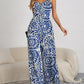 Decorative Button Spaghetti Strap Wide Leg Jumpsuit