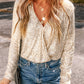 Sequin Surplice Long Sleeve Bodysuit