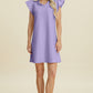 Double Take Full Size Ruffled V-Neck Cap Sleeve Dress