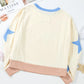 GAME DAY Star Patch Round Neck Long Sleeve Sweatshirt