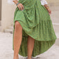 Plus Size Matcha Green High-Low Skirt