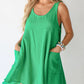 Devine Tied Scoop Neck Wide Strap Mini Dress