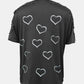 Full Size Lace Detail Heart Round Neck Short Sleeve Top