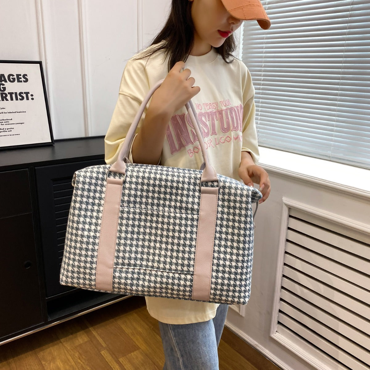 Houndstooth Canvas Travel Bag