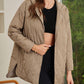 Slit Snap Down Long Sleeve Hooded Jacket