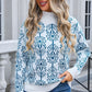 Angel Wings Flower Turtleneck Long Sleeve Sweater