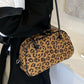 Leopard Suede Medium Shoulder Bag