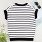 Striped Round Neck Knit Top