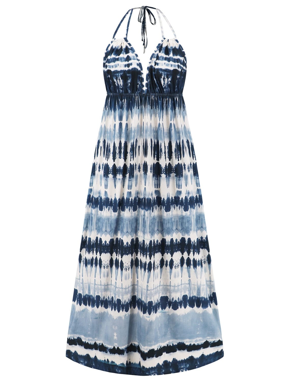 Full Size Tie-Dye Halter Neck Sleeveless Dress