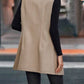 Buttoned Collared Neck Longline Vest Coat