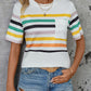 Striped Round Neck Short Sleeve T-Shirt