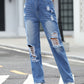 Distressed Straight Jeans with Pockets