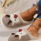 Elk Furry PVC Flat Slippers