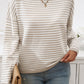 Striped Round Neck Dropped Shoulder Sweater