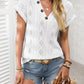 Openwork V-Neck Short Sleeve T-Shirt