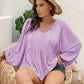 Plus Size Swiss Dot Tie Neck Long Sleeve Blouse