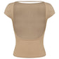 Round Neck Backless Short Sleeve Tee