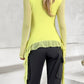 Flower Scoop Neck Long Sleeve Top