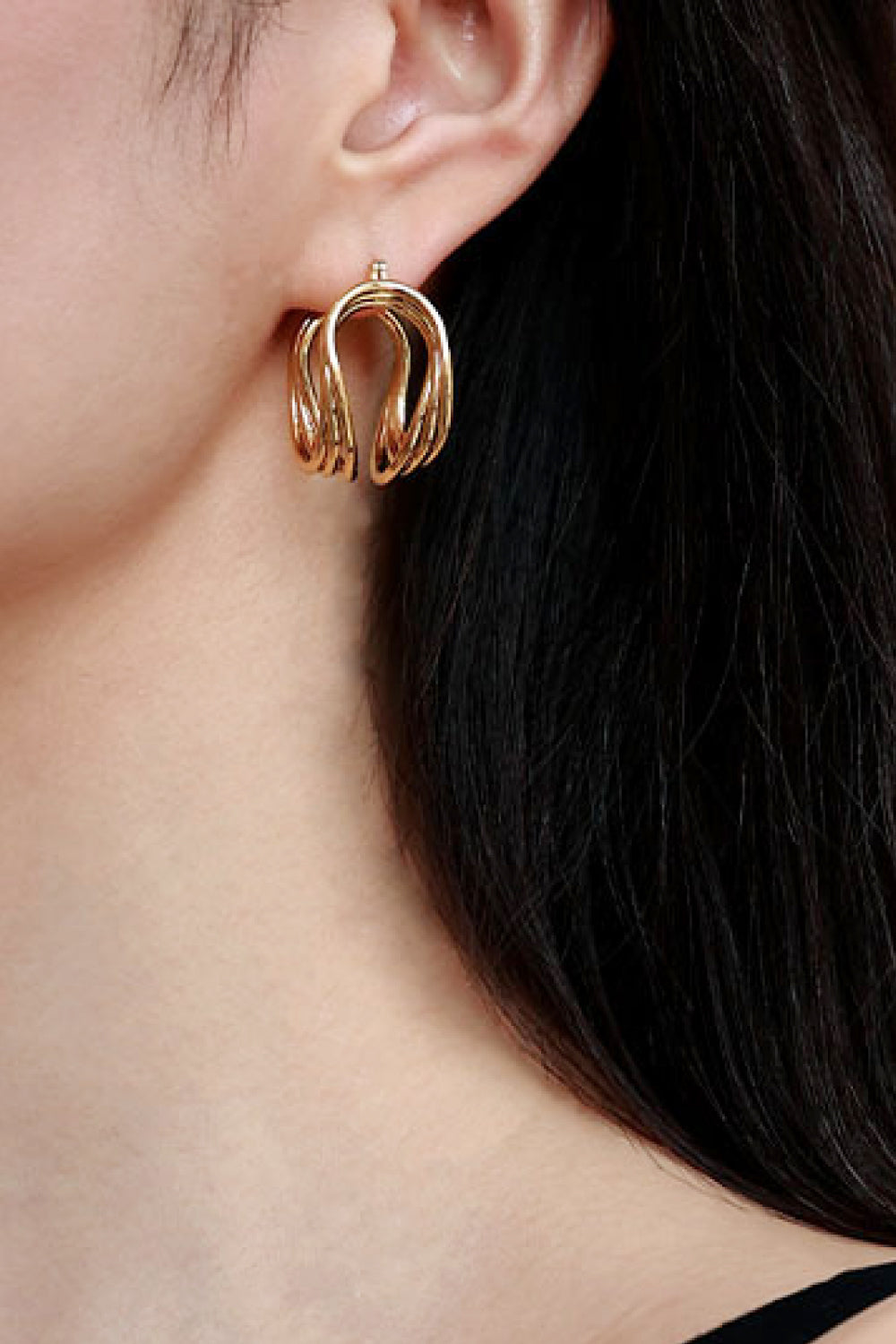 Qitique Jewelry U-Shaped Hoop Earrings