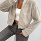 Zip Up Long Sleeve Fuzzy Hooded Jacket