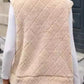 Fuzzy Plaid Texture Zip Up Vest Coat