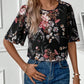 Floral Round Neck Half Sleeve Blouse