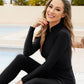 Cap, Printed Long Sleeve Swimwear, Pants and Mini Skirt Four-Piece Swim Set