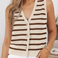 Striped V-Neck Knit Vest