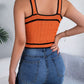 Decorative Button Wide Strap Knit Cami