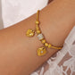 18K Gold-Plated Rhinestone Heart Charm Bracelet