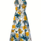Tiered Printed Mock Neck Sleeveless Midi Dress