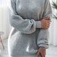 Boat Neck Long Sleeve Mini Sweater Dress