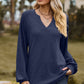 Eyelet Notched Raglan Sleeve T-Shirt