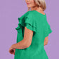 BiBi Ruffle Sleeve Wrinkled Cotton Gauze Top - Brand BiBi