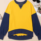 Color Block Round Neck Long Sleeve Sweatshirt