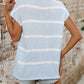 Striped Round Neck Short Sleeve Knit Top