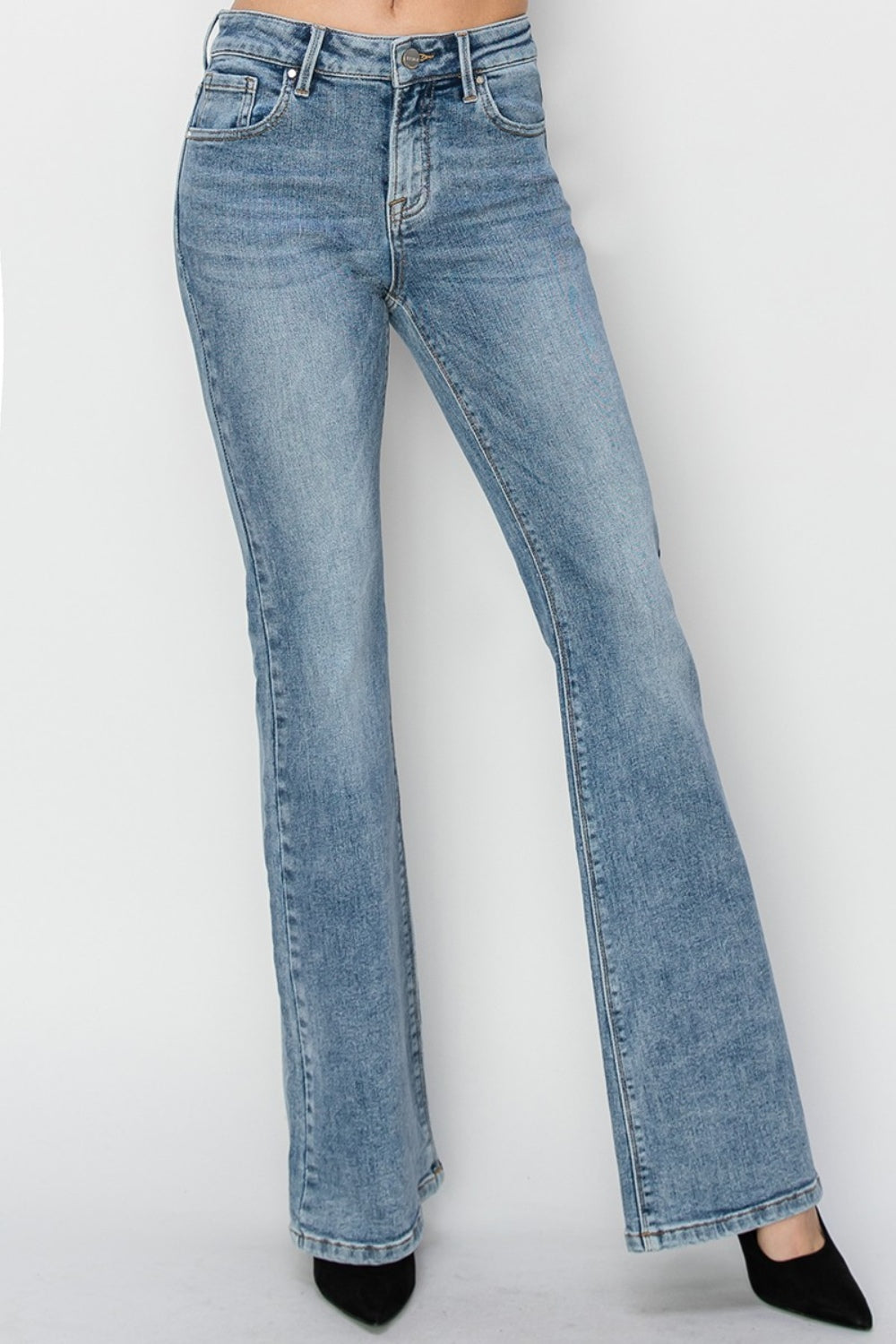 RISEN Full Size Mid Rise Bootcut Jeans *