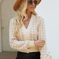 Houndstooth Button Up Long Sleeve Cardigan