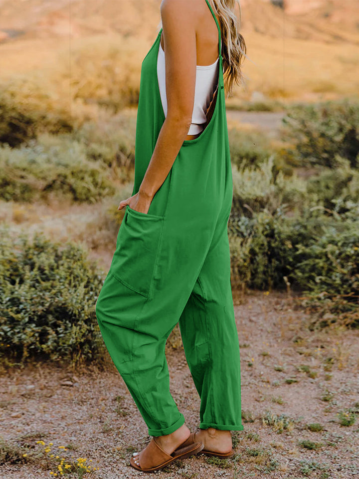 Double Take Full Size Sleeveless V-Neck Pocketed Jumpsuit *