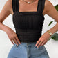Full Size Textured Square Neck Wide Strap Tank