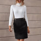 Decorative Button Slit Mini Skirt