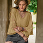 Plus Size Lace Detail V-Neck Flounce Sleeve Blouse