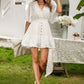 Lace Cutout Surplice Half Sleeve Dress